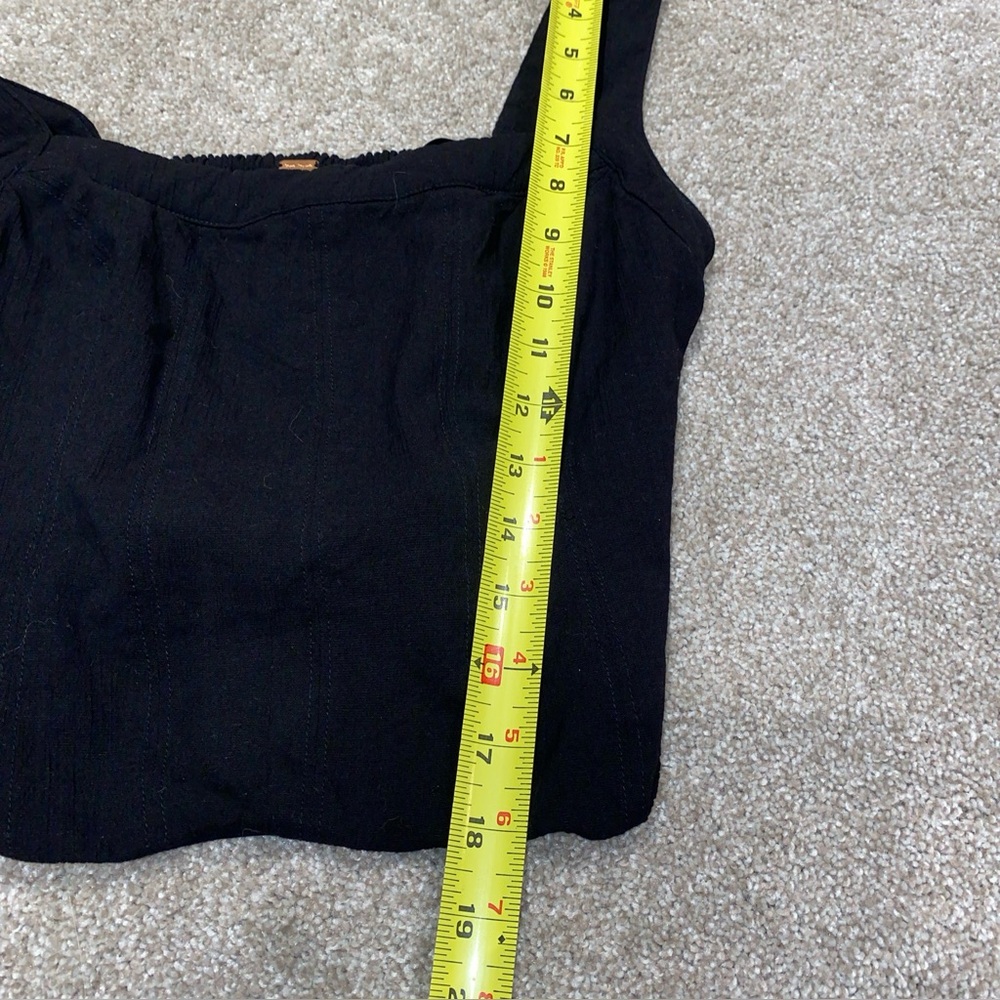 Free People‎ Black Scarlett Cropped Tank Top Size M - Picture 6 of 9